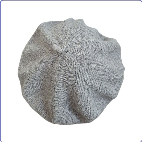 Vintage Gray Beret Wool Unisex Cute French OSFM Adult Handmade(?) Tight Knit EUC - Picture 7 of 14